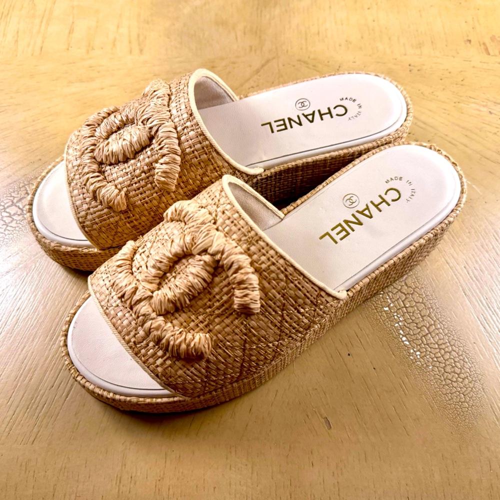 Chanel Platform Sandals US 7.5 EU 38
